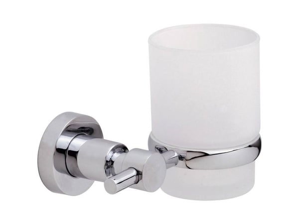 TESA Loxx, Veggmontert tannbørsteholder, Glass, Metall, Kromfarget, Hvit, Vegg, 130 mm, 95 mm