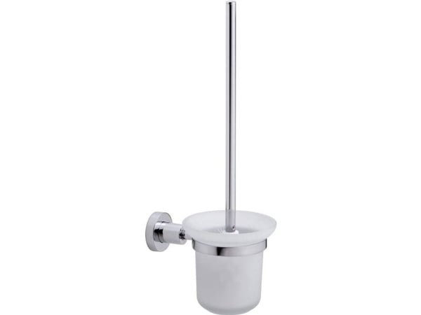 TESA 40274, Toalettbørste og holder, Kromfarget, Hvit, Metall, Metall, 117 mm, 390 mm