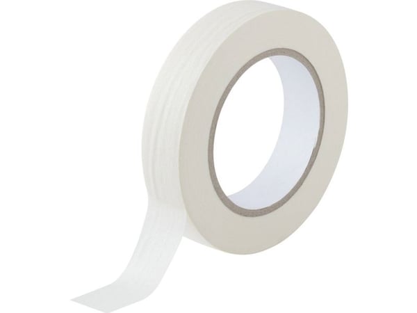 TOOLCRAFT crepebånd hvit (L x B) 50 m x 25 mm 1 stk
