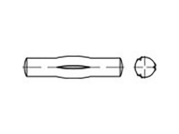 TOOLCRAFT TO-6865869 Rillet spiker med spor Stål 100 stk