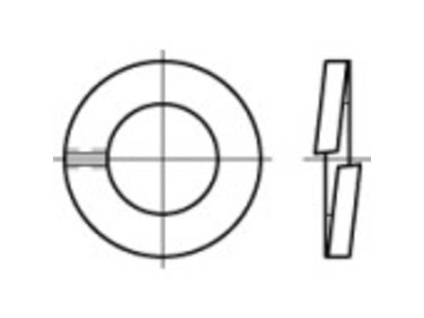 TOOLCRAFT fjærring DIN 127, innvendig diameter 30,5 mm, rustfritt stål A4, 10 stk