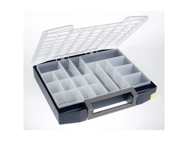 raaco Boxxser 80, Verktøy boks, Polykarbonat (PC), Polypropylen, Blå, Gjennomsiktig, 20 kg, Hengsel, 465 mm