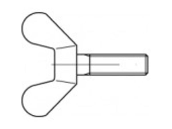 TOOLCRAFT 1060606 vingeskrue M8 40 mm DIN 316 rustfritt stål A2, 10 stk