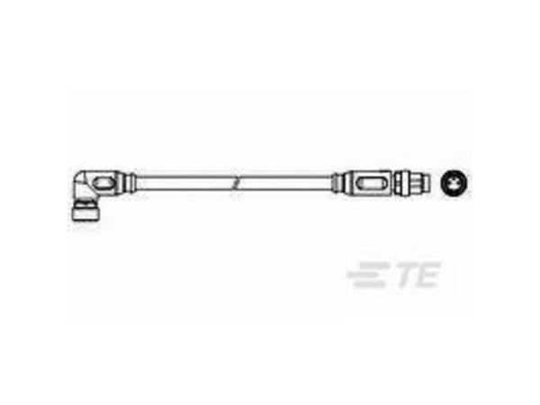 TE Connectivity 2273124-4, M8, M8, Hanstik/Hunstik, Sort, Polyuretaani (PUR), Polyvinyylikloridi (PVC)