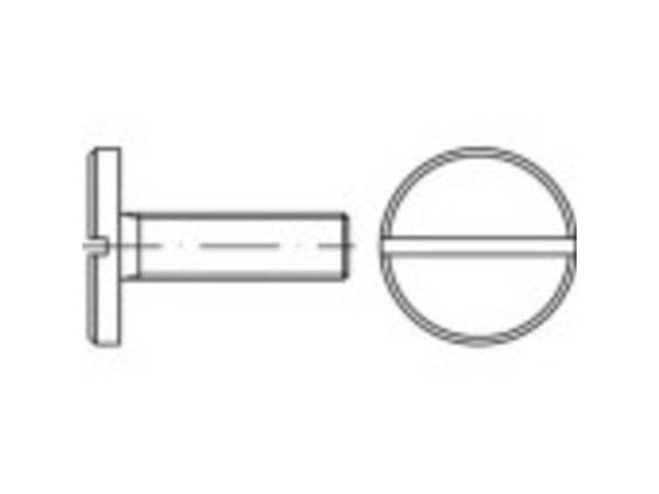 TOOLCRAFT 118946 skruer med flatt hode M6 12 mm spor DIN 921 stål galvanisert 100 stk