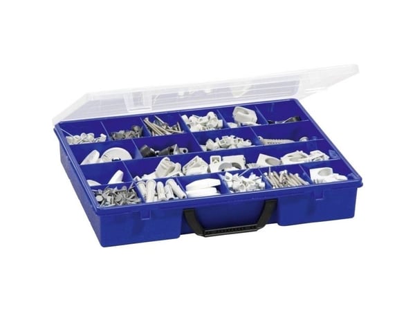 Berger & Schröter sortimentskoffert (L x B x H) 365 x 291 x 64 mm antall rom: 18 fast inndeling innhold 1 stk