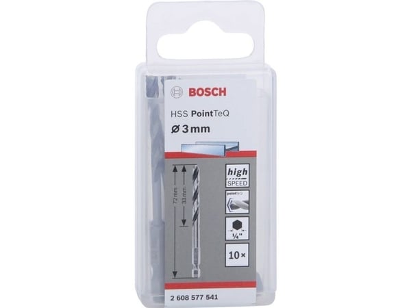 Bosch METALBOR POINTTEQ HEX HSS-R 3X72MM 10STK