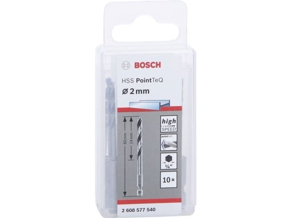 Bosch METALBOR POINTTEQ HEX HSS-R 2X60MM 10STK