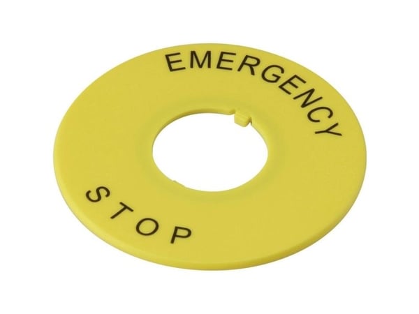 Opaste Tulosta motiivi EMERGENCY STOP Keltainen DECA A2AV-27 1 kpl