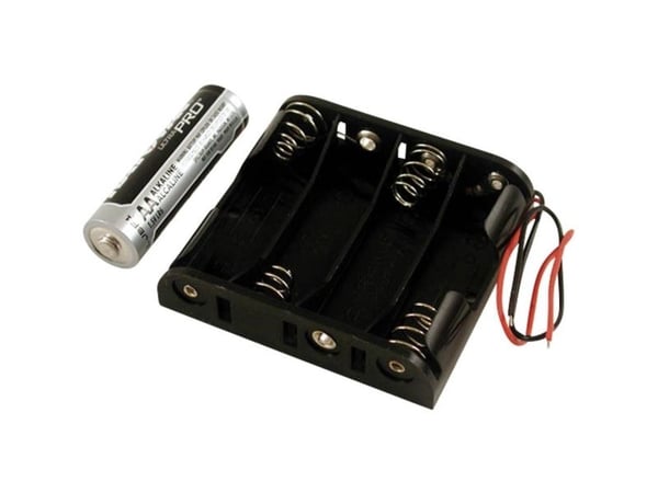 Hammond Electronics BH4AAW Batteriholder 4 x AA Plastic Sort 1 stk