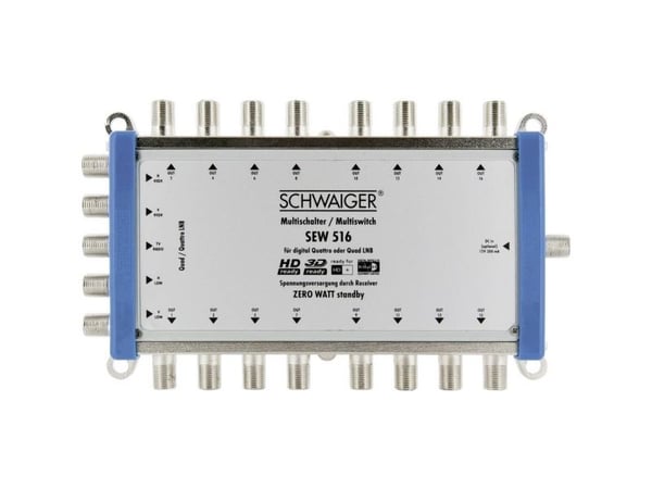 Schwaiger SEW516 531, 5 lähtöä, 16 tuloa, 950 - 2150 MHz, 5 - 790 MHz, F, 14V, 18V