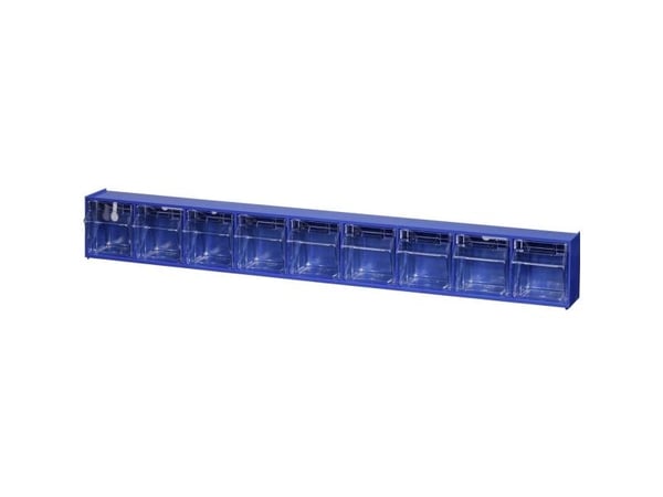 Allit 464450 foldekasse-magasin VarioPlus ProFlip 9 (B x H x D) 600 x 77 x 65 mm Blå, Transparent 1 stk