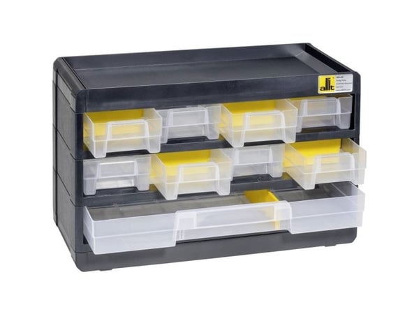 Allit 458080 Lagermagasin VarioPlus Basic 15 (B x H x D) 300 x 190 x 135 mm Sort, Gul 1 stk