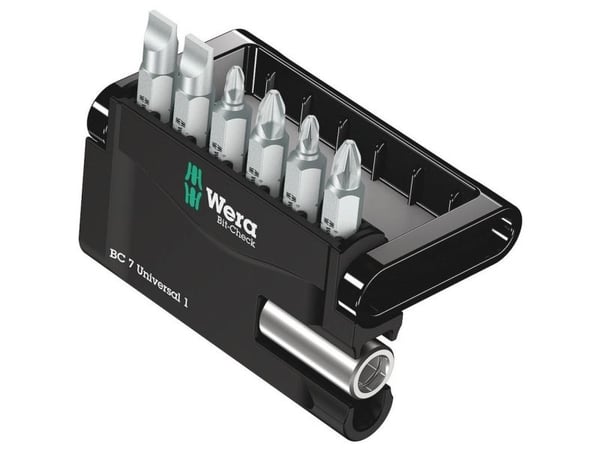 Wera 05135810001, 6 stykker, Philips, PZ 1, PZ 2, 1x 1/4"x50 mm 1x PZ 1x25 mm 1x PZ 2x25 mm 1x PH 2x25 mm 1x TX 15x25 mm 1x TX 20x25 mm 1x TX 25x25 mm