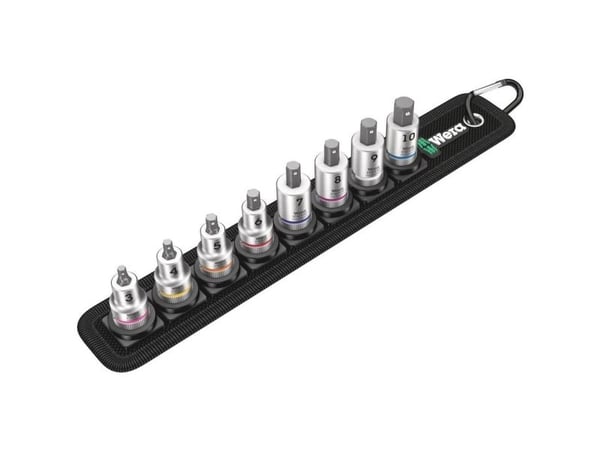 Wera - Hylssats - 8 delar - 3/8" - hex-plus - längd: 35 mm, 38.5 mm