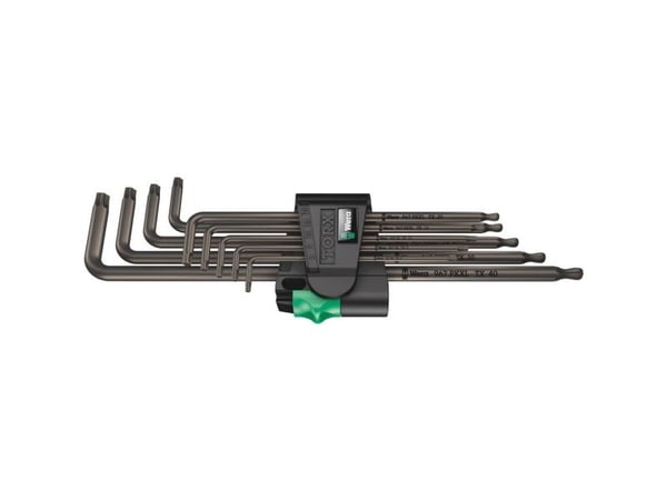 Wera 05024460001, L-torx-nøkkel, T10, T15, T20, T25, T27, T30, T40, T8, T9, Sort, Stål, Plast, CE