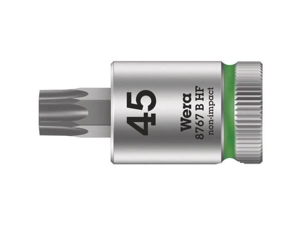 Wera 05003070001, Stikkontakt, 3/8", 1 hoder, T45, Kromvanadiumstål, Kromfarget