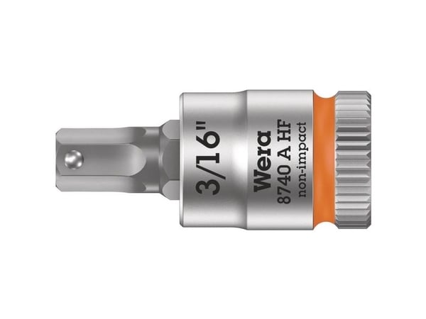 Wera 05003386001, Uttag, 1/4", Brittiska standardmått, 1 huvuden, 3/16", Kromvanadinstål