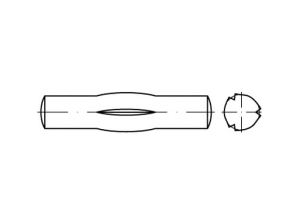 TOOLCRAFT TO-5438040 rillet kærvspiker 4 mm stål 100 stk