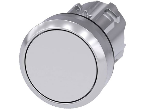 Siemens 3SU10500AB600AA0 tryckknappsfrontring i metall högblank manöverknapp platt vit 1 st