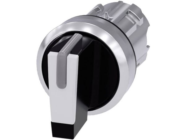 Siemens 3SU10522BL600AA0 3SU1052-2BL60-0AA0 Kääntökytkin Eturengas metallia, kiiltävä musta, valkoinen 2 x 45° 1 kpl