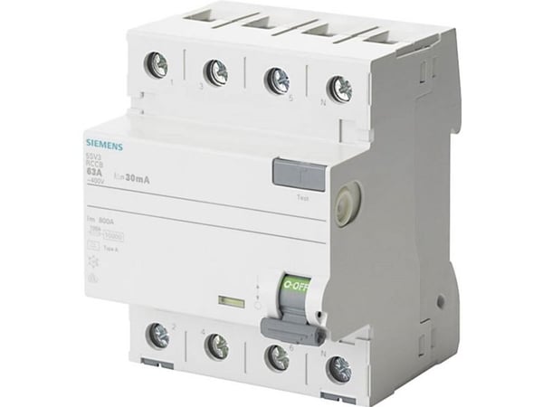 Siemens 5SV33446KK01 FI-säkerhetsbrytare A 4-polig 40 A 0,03 A 400 V