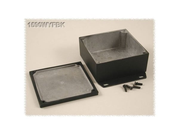 Hammond Electronics 1590WYFBK universalkabinett 92 x 92 x 42 mm aluminium sort (1 stk)