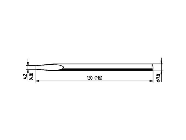 Ersa 082KD loddetip meiselform ERSADUR spisstørrelse 4,8 mm 1 stk