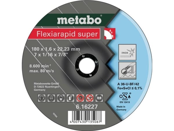 Metabo Flexiarapid Super TF 42 - Skjæreplate - for rustfritt stål, acid-resistant steel, inox steel, spring steel, tool steel, non-ferrous material...