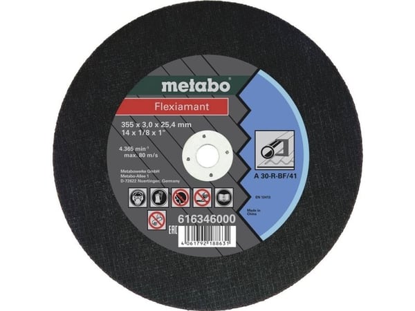 Metabo Flexiamant TF 41 - Skjæreplate - for stål - 355 mm - grovkorn: A30