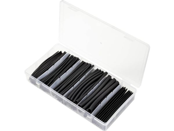 Conrad TC-9206232, Kutistesukka, musta, Polyeteeni, 10 cm, 170 kpl, 2:1