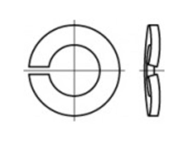 TOOLCRAFT fjærklips, innvendig diameter 30,5 mm DIN 128, fjærstål, 50 stk