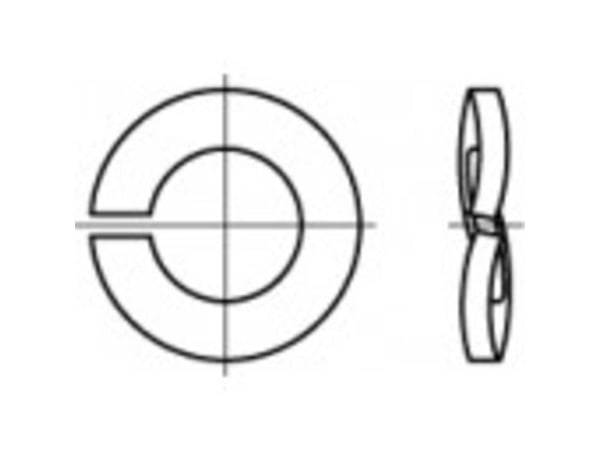 TOOLCRAFT 105846 fjærclips innvendig diameter 14,2 mm DIN 128 fjærstål galvanisert - 100 stk.