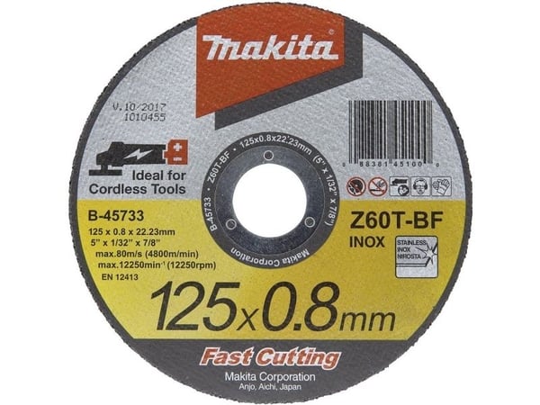 Makita INOX - Skjæreplate - for rustfritt stål - 125 mm - grovkorn: Z60T