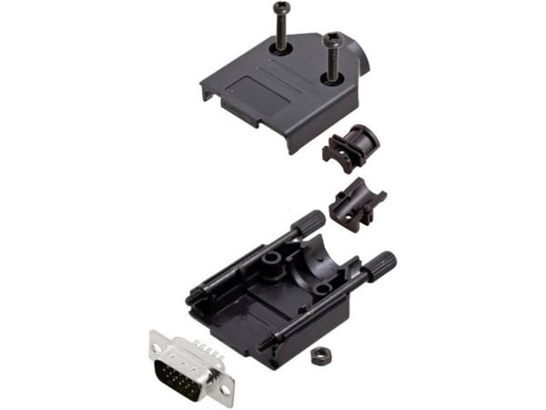 Amphenol L17DTPK-P-09+L717HDE15P D-SUB-nastapäätesarja 180° Napojen lukumäärä: 15 Juotospää 1 kpl