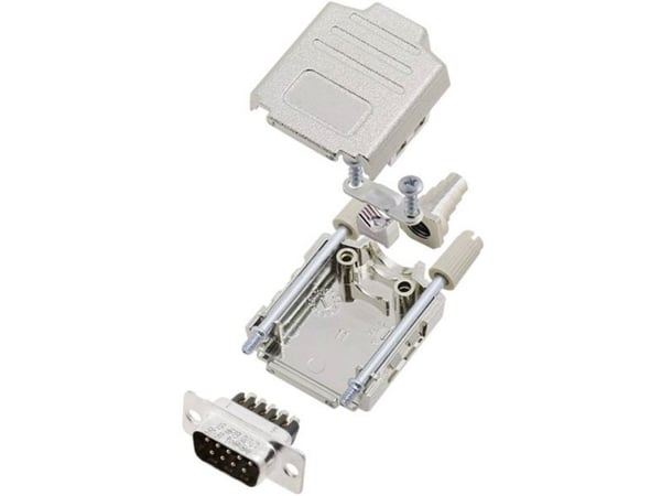 Amphenol L17DPPK25-M+L717DB25PST D-SUB pinlist-sett 180°, poltall: 25, skruer 1 stk