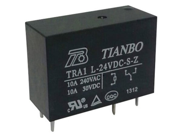 Tianbo Electronics TRA1 L-24VDC-S-Z printrelé 24 V/DC 12 A 1 bryterkontakt
