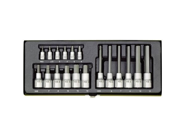 Proxxon 23 100, 18 kpl, 2,2.5,3,4,5,6,7,8,10,12 mm, 25,4 / 4 mm (1 / 4"), Laatikko