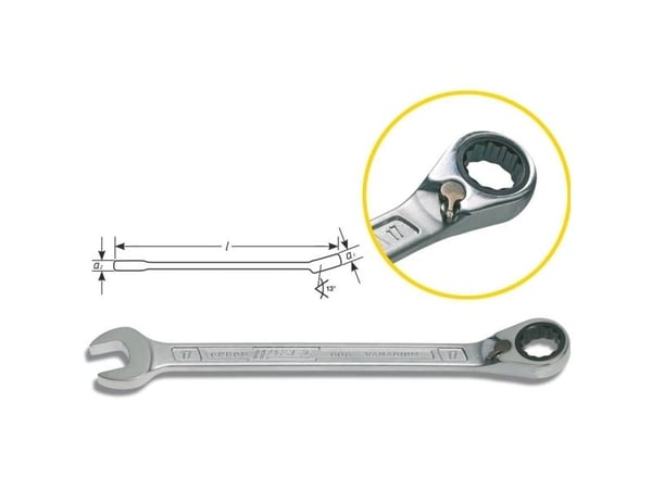 HAZET 606-11, 11 mm, krom, krom, 13°, 168,6 mm, 62 g