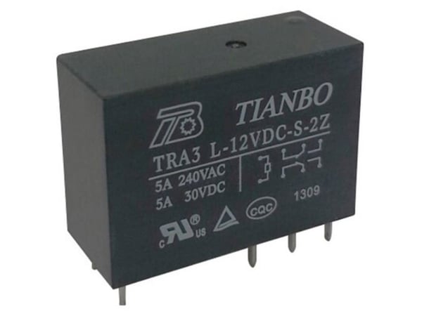 Tianbo Electronics TRA3 L-24VDC-S-2Z printreleer 24 V/DC 8 A, 2 x bryter