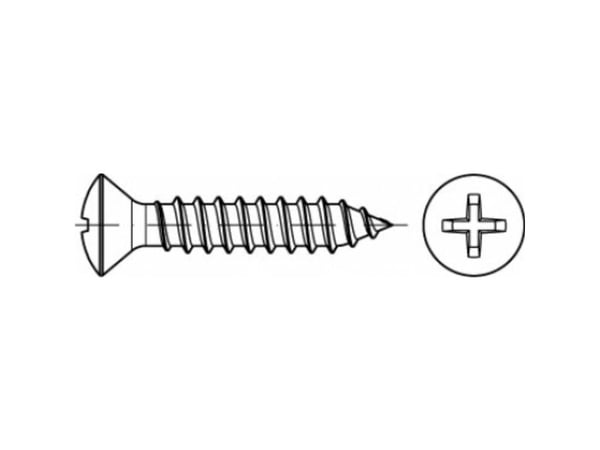 TOOLCRAFT TO-5433255 senkede sporingsskruer 32 mm kryss Philips stål galvanisert 250 stk