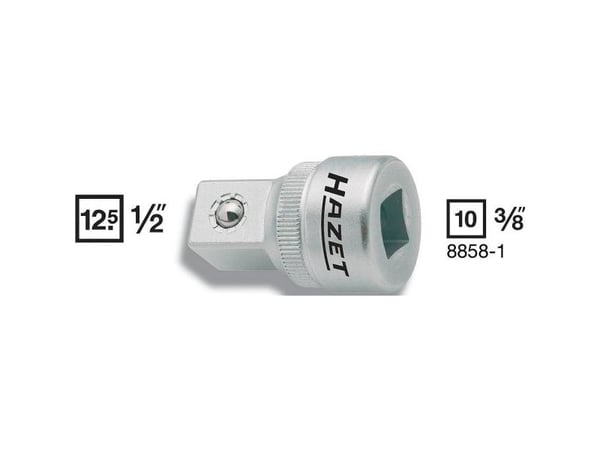Hazet adapter, innvendig sekskant 10 mm (3/8") til utvendig firkant 12,5 mm (1/2") 8858-1 (8858-1)