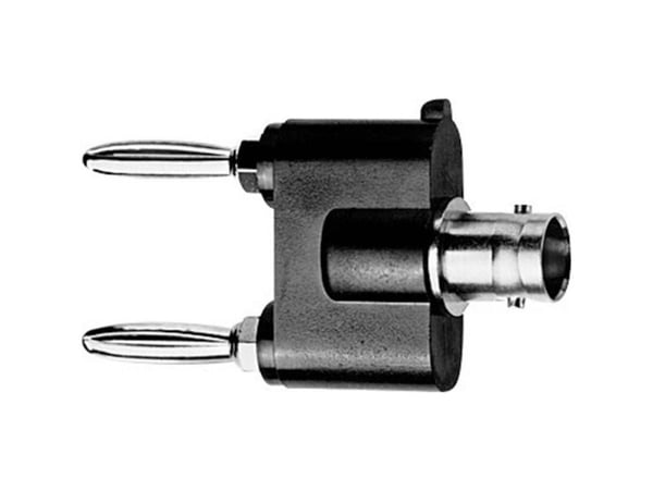 Telegärtner J01008A0620 Mätadapter BNC-uttag - Lamelstik 4 mm, Lamelstik 4 mm Svart, Silver