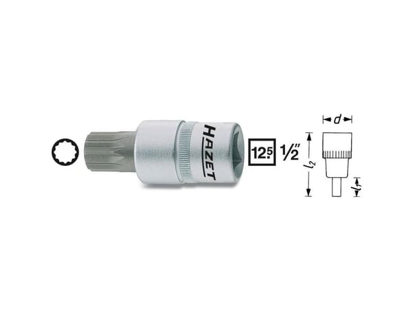 HAZET 990-16, 1 stykker, 25,4 / 2 mm (1 / 2"), Stål, 60 mm, 135 g