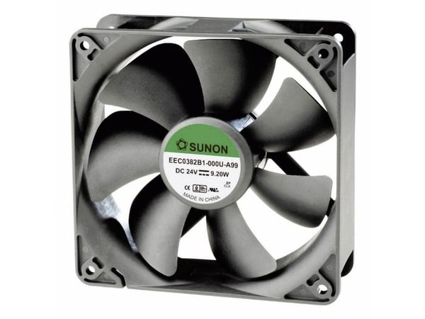 SUNON EEC0381B1-000U-A99, Vifte, 12 cm, 3100 RPM, Sort