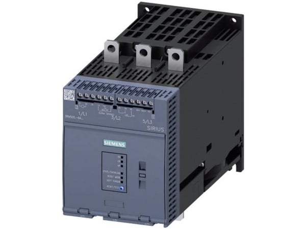 Siemens 3RW5056-6AB15 3RW50566AB15 Pehmokäynnistysyksikkö Moottorin teho 400 V:lla 90 kW Moottorin teho 230 V:lla 45 kW 200 V, 600 V Nimellisvirta ...