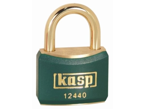 Kasp K12440GREA1 hengelås 40 mm ensfarget gul gull nøkkellås