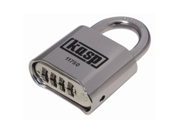 Kasp K11750D hengelås 50 mm sølv kombinasjonslås