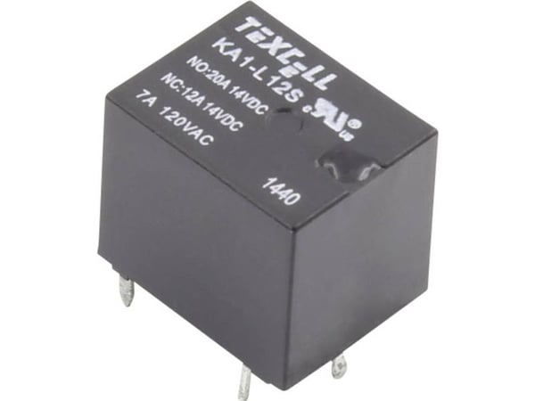 Texcell KA1-L12S Printrelæ 12 V/DC 25 A 1 x skiftekontakt 1 stk