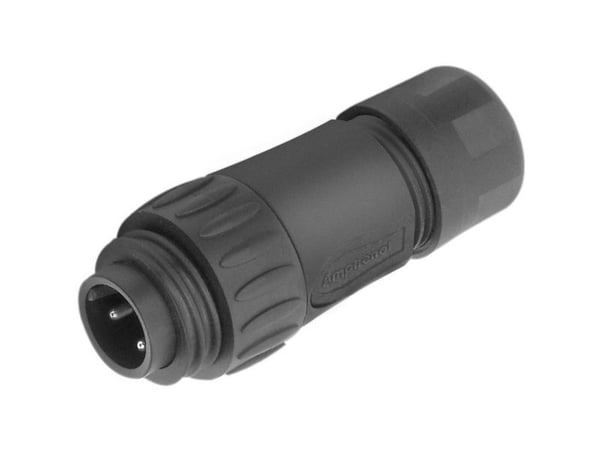 Amphenol C016 30H006 110 12, 14 A, 250 V, Rak, Hankoppling, Svart, IP67